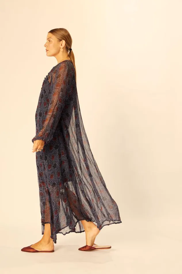 Dresses Shop Natalie Martin FIORE MAXI Snowflake Steel Blue