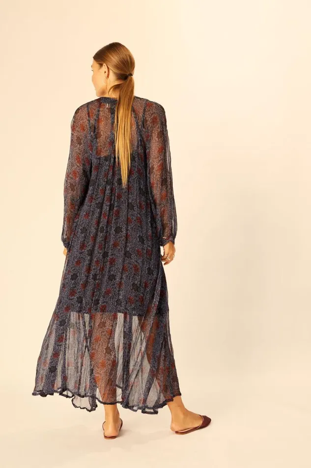 Dresses Shop Natalie Martin FIORE MAXI Snowflake Steel Blue