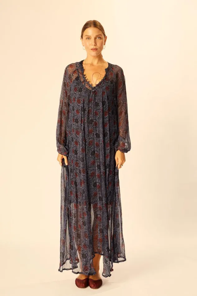 Dresses Shop Natalie Martin FIORE MAXI Snowflake Steel Blue