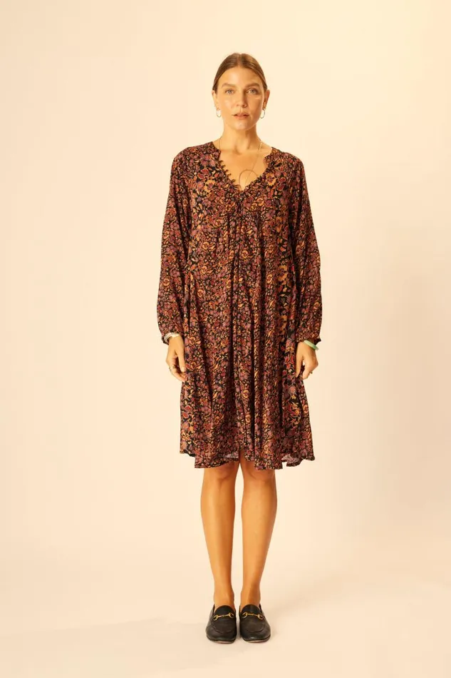 Dresses Shop Natalie Martin FIORE SHORT DRESS Petite Fleur Noire