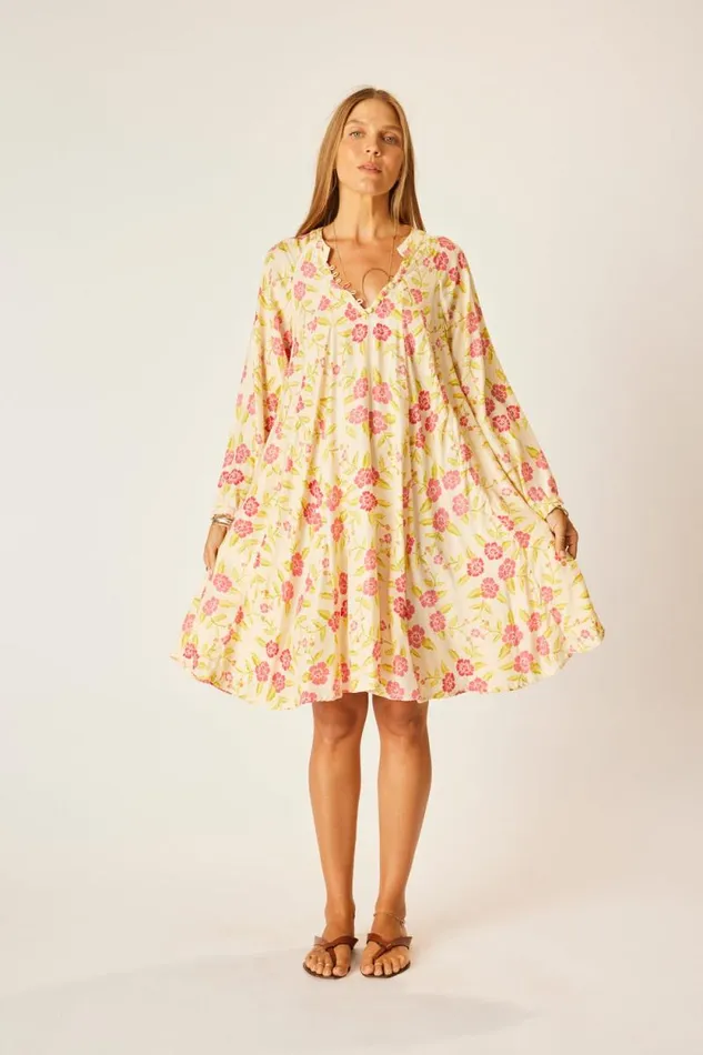 Dresses Shop Natalie Martin FIORE SHORT DRESS Prairie Dusty Crimson