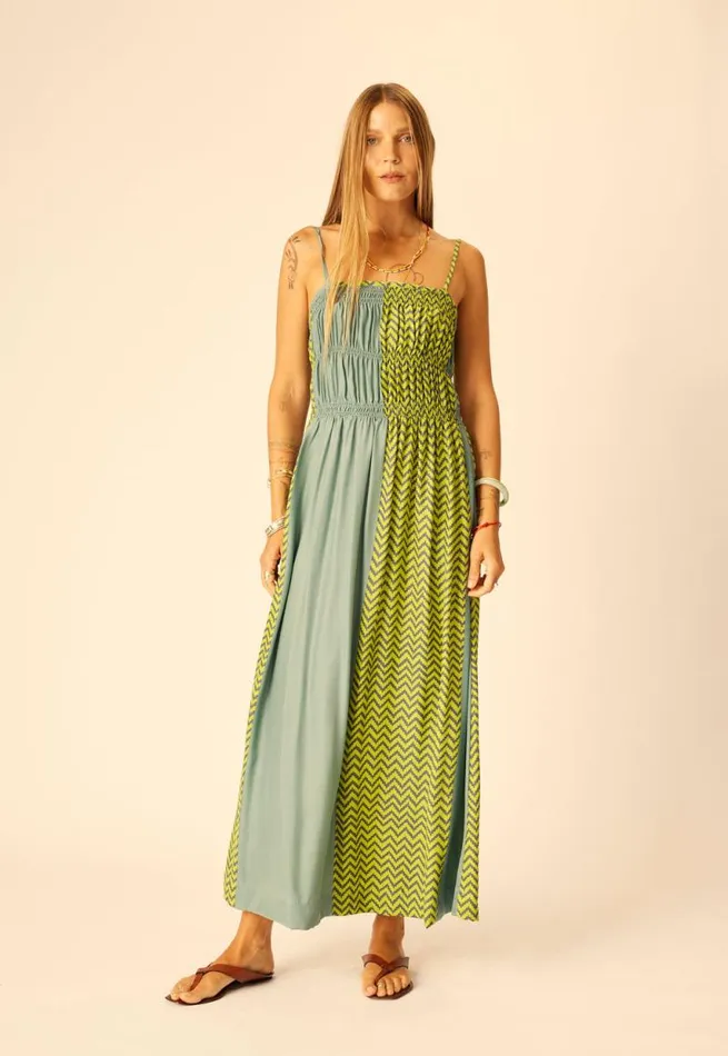 Dresses Shop Natalie Martin GINA MAXI Block Zigzag Aubergine