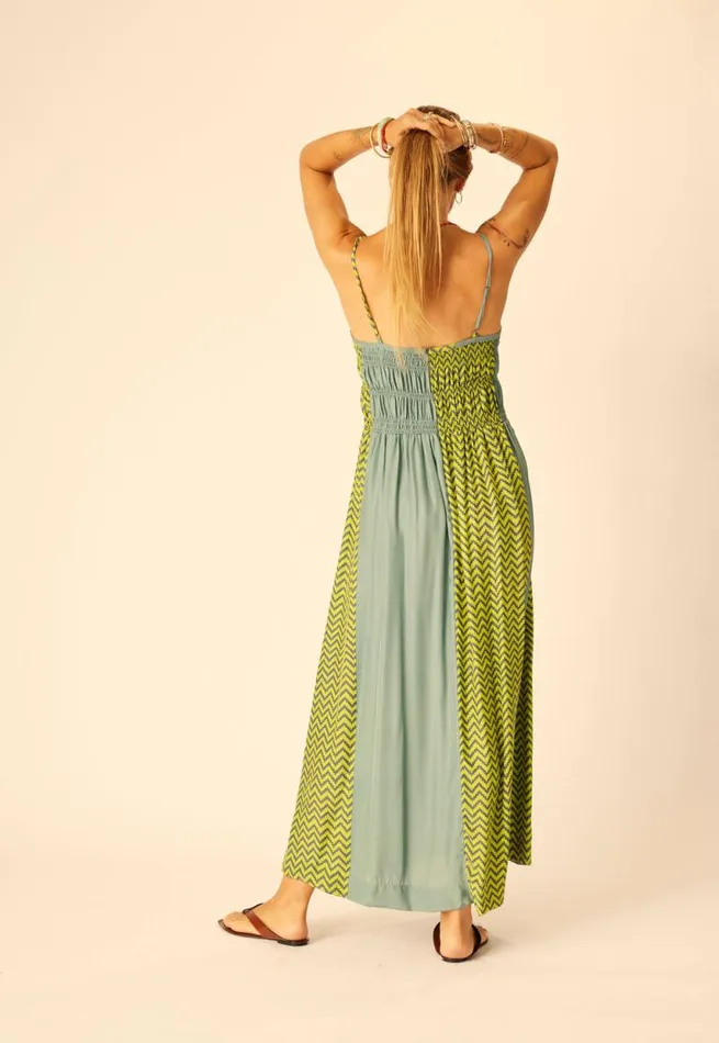 Dresses Shop Natalie Martin GINA MAXI Block Zigzag Aubergine