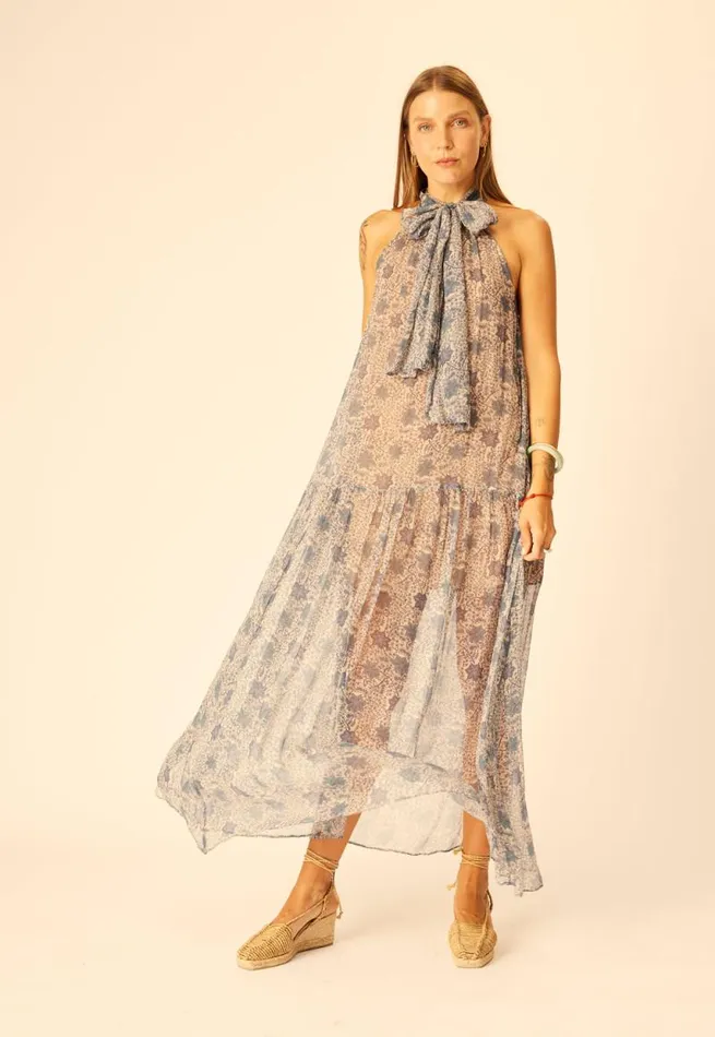 Dresses Shop Natalie Martin INDIANA MAXI Snowflake Sea