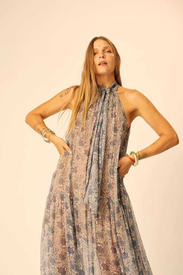 Dresses Shop Natalie Martin INDIANA MAXI Snowflake Sea