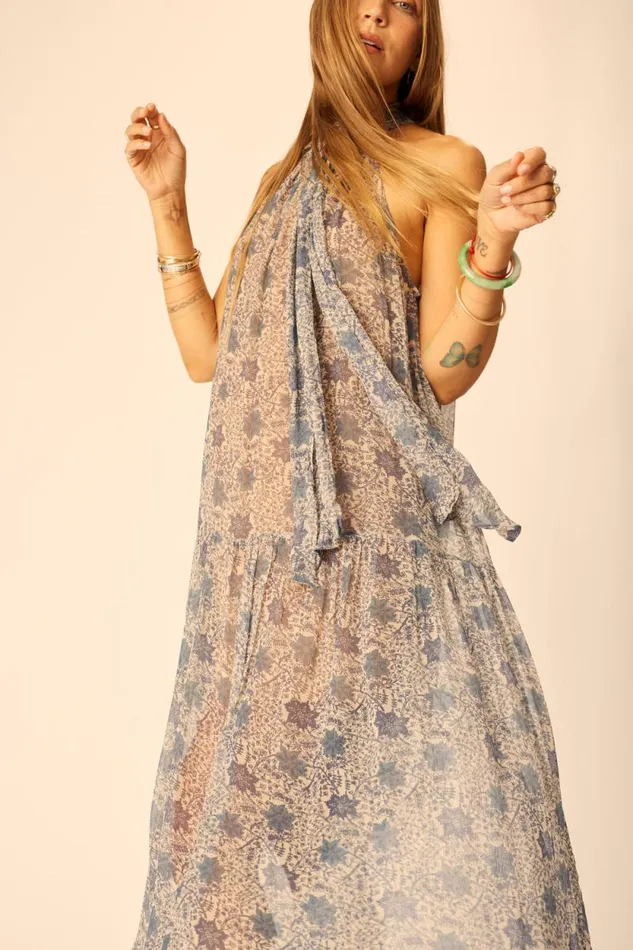 Dresses Shop Natalie Martin INDIANA MAXI Snowflake Sea