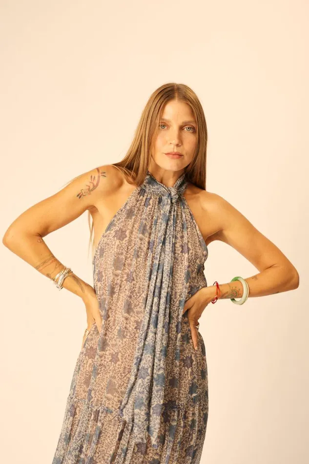 Dresses Shop Natalie Martin INDIANA MAXI Snowflake Sea