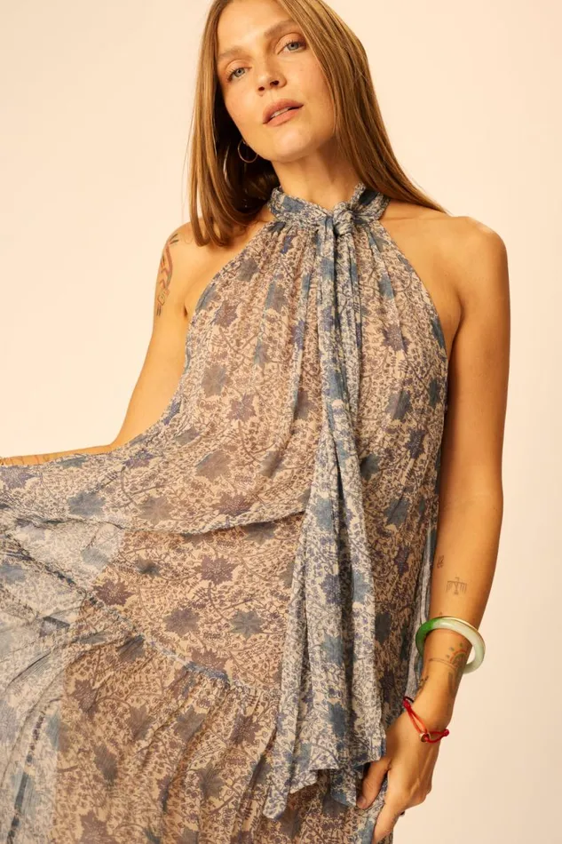 Dresses Shop Natalie Martin INDIANA MAXI Snowflake Sea