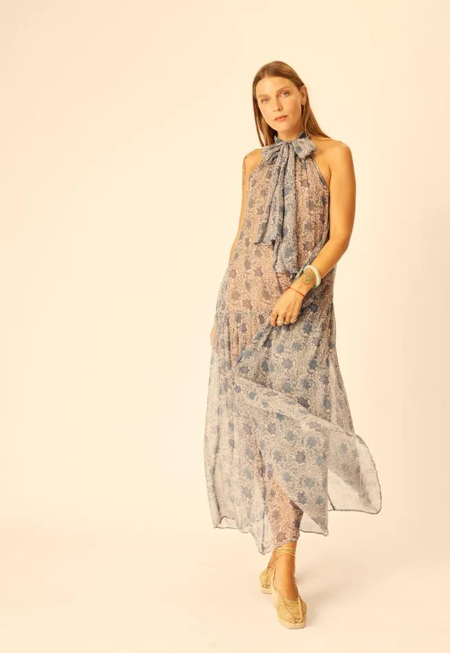 Dresses Shop Natalie Martin INDIANA MAXI Snowflake Sea