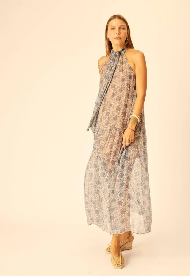 Dresses Shop Natalie Martin INDIANA MAXI Snowflake Sea