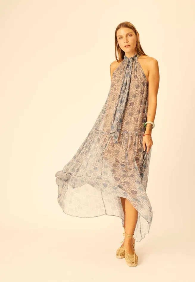Dresses Shop Natalie Martin INDIANA MAXI Snowflake Sea