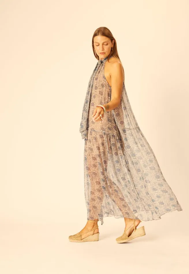 Dresses Shop Natalie Martin INDIANA MAXI Snowflake Sea