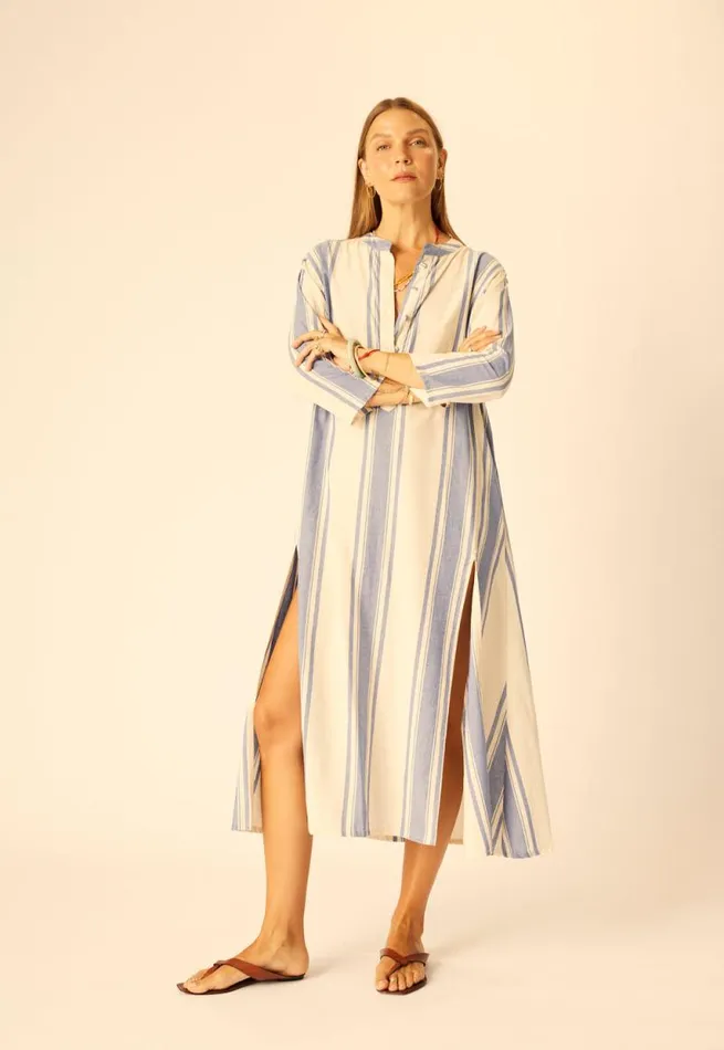 Dresses Shop Natalie Martin ISOBEL DRESS French Stripe Blue