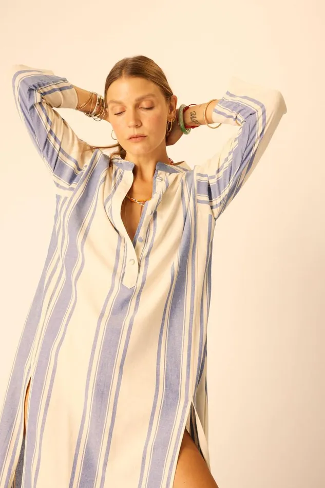 Dresses Shop Natalie Martin ISOBEL DRESS French Stripe Blue