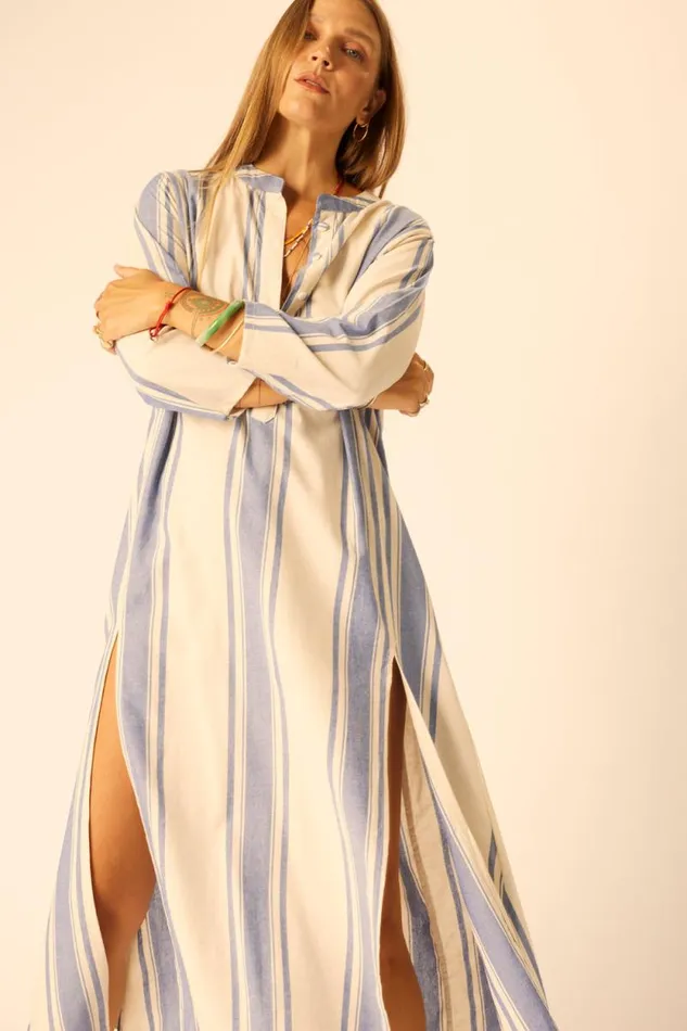 Dresses Shop Natalie Martin ISOBEL DRESS French Stripe Blue