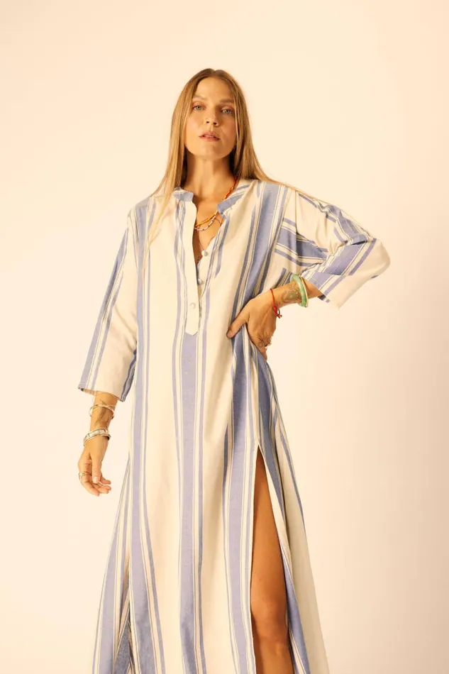 Dresses Shop Natalie Martin ISOBEL DRESS French Stripe Blue