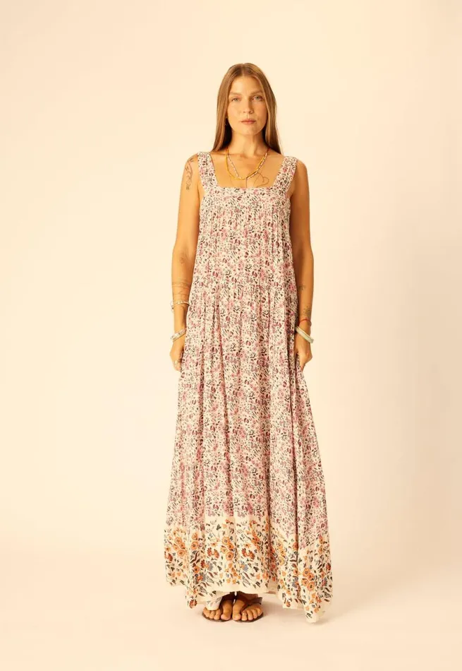 Dresses Shop Natalie Martin JASMINE MAXI Petite Fleur Aubergine