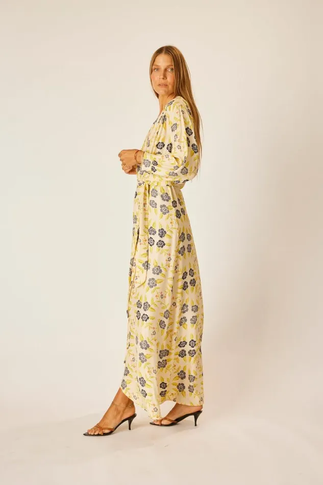 Dresses Shop Natalie Martin KATE LONG SLEEVE MAXI Prairie Indigo
