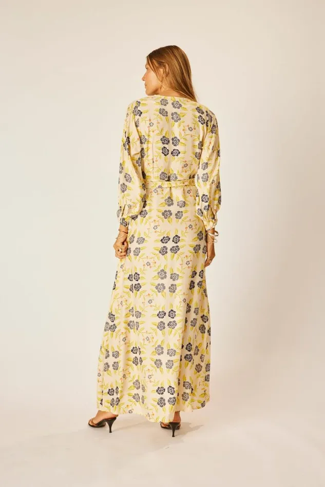 Dresses Shop Natalie Martin KATE LONG SLEEVE MAXI Prairie Indigo