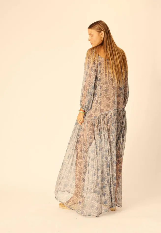 Dresses Shop Natalie Martin LAINEY DRESS WITH SASH Snowflake Sea