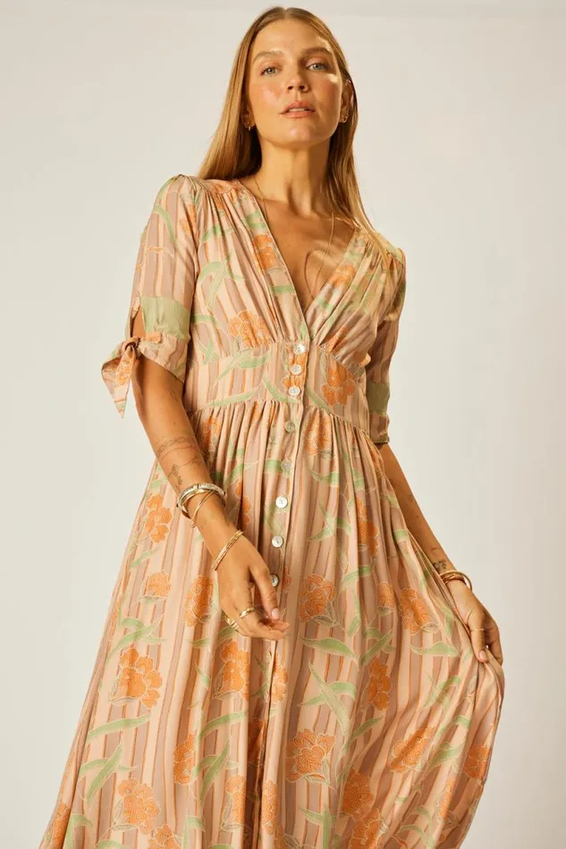 Dresses Shop Natalie Martin LAYLA DRESS Chamomile Apricot