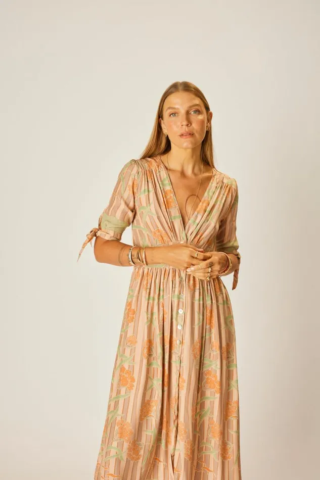 Dresses Shop Natalie Martin LAYLA DRESS Chamomile Apricot