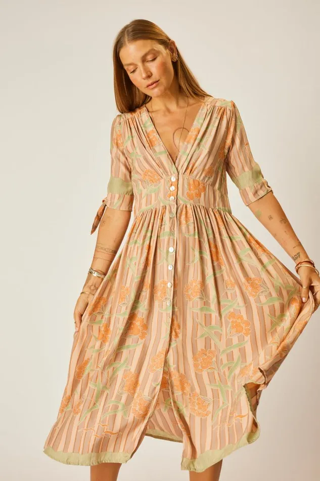 Dresses Shop Natalie Martin LAYLA DRESS Chamomile Apricot