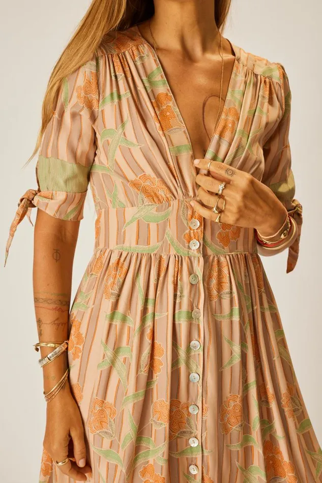 Dresses Shop Natalie Martin LAYLA DRESS Chamomile Apricot