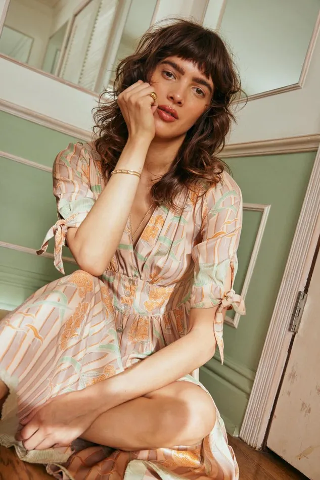 Dresses Shop Natalie Martin LAYLA DRESS Chamomile Apricot