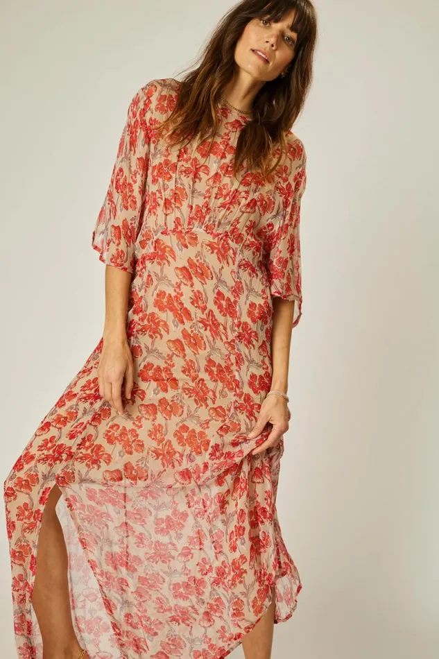 Dresses Shop Natalie Martin LILY DRESS Chiffon Watercolor Dove