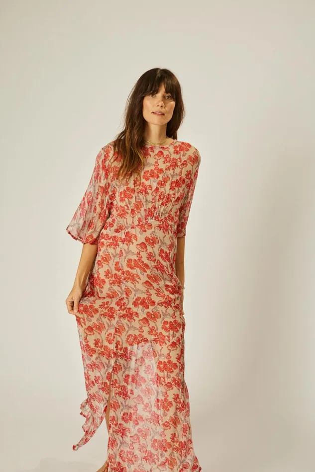 Dresses Shop Natalie Martin LILY DRESS Chiffon Watercolor Dove