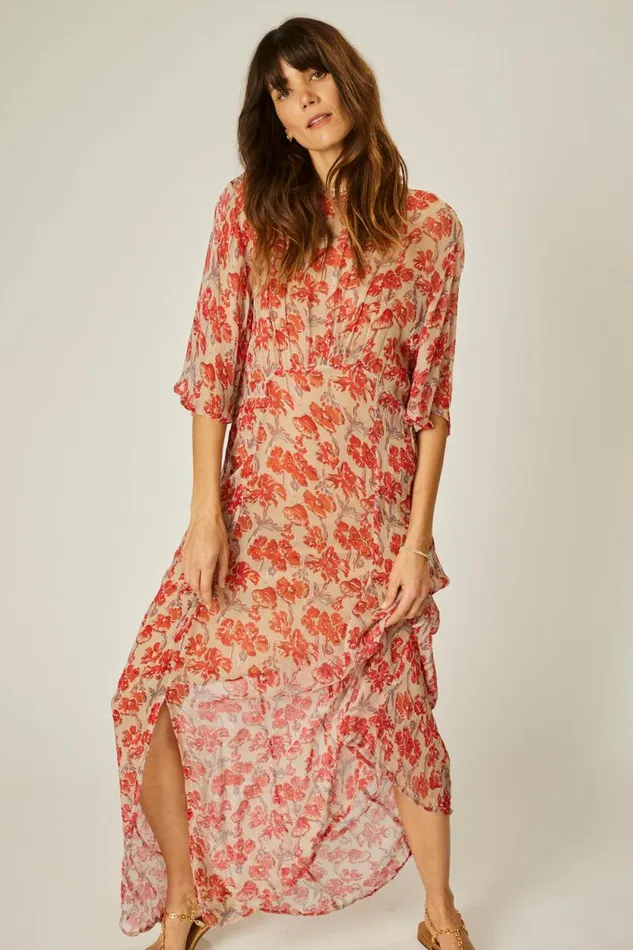 Dresses Shop Natalie Martin LILY DRESS Chiffon Watercolor Dove