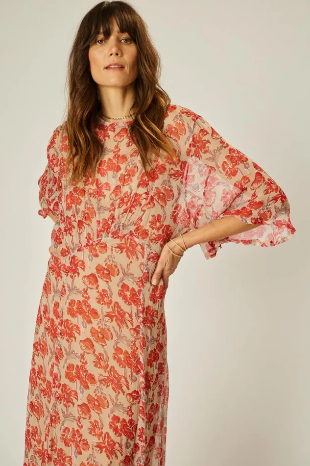 Dresses Shop Natalie Martin LILY DRESS Chiffon Watercolor Dove