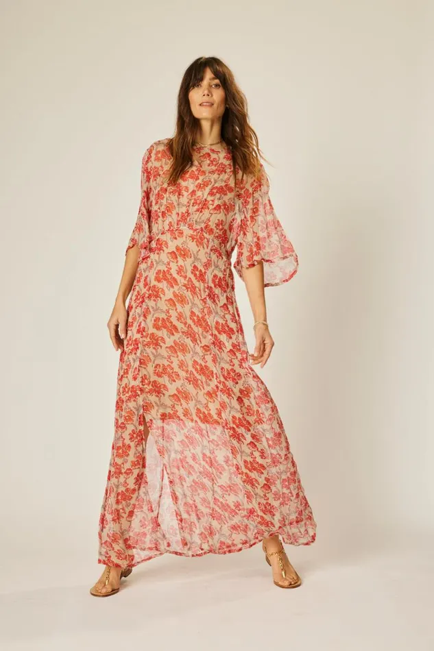 Dresses Shop Natalie Martin LILY DRESS Chiffon Watercolor Dove