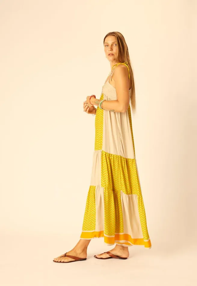 Dresses Shop Natalie Martin MELANIE DRESS Block Zigzag Tangerine