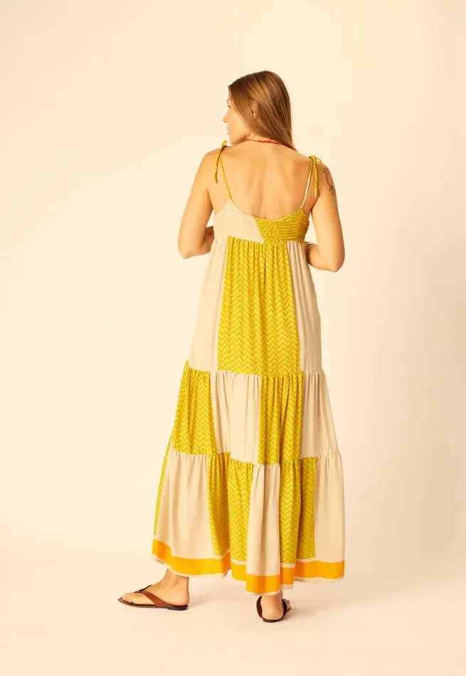 Dresses Shop Natalie Martin MELANIE DRESS Block Zigzag Tangerine
