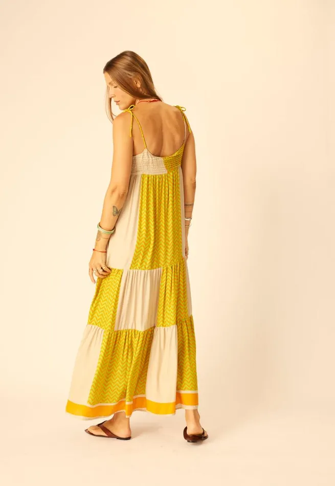 Dresses Shop Natalie Martin MELANIE DRESS Block Zigzag Tangerine