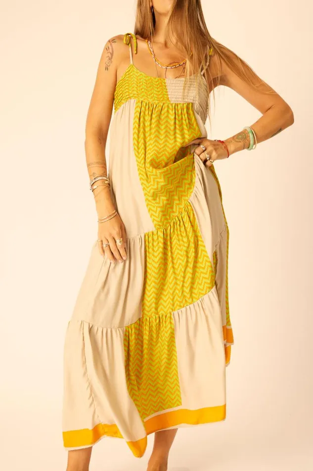 Dresses Shop Natalie Martin MELANIE DRESS Block Zigzag Tangerine