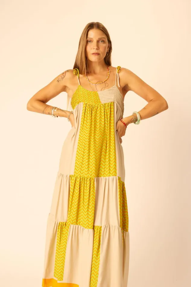 Dresses Shop Natalie Martin MELANIE DRESS Block Zigzag Tangerine
