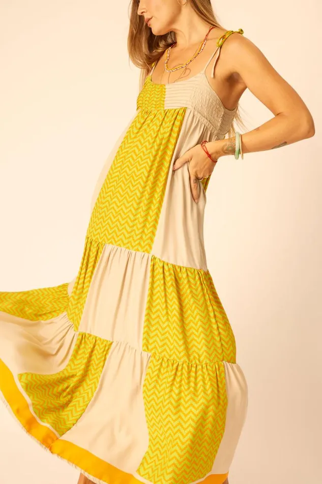 Dresses Shop Natalie Martin MELANIE DRESS Block Zigzag Tangerine