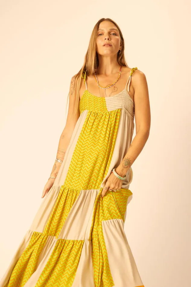 Dresses Shop Natalie Martin MELANIE DRESS Block Zigzag Tangerine