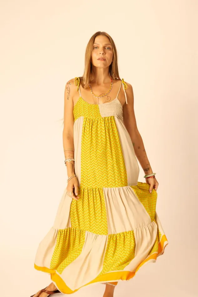Dresses Shop Natalie Martin MELANIE DRESS Block Zigzag Tangerine