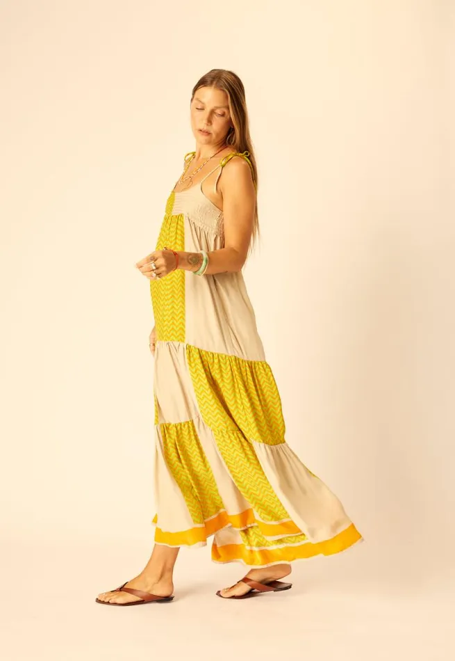 Dresses Shop Natalie Martin MELANIE DRESS Block Zigzag Tangerine