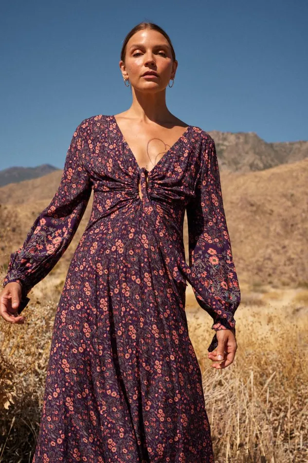 Dresses Shop Natalie Martin REESE DRESS Petite Fleur Aubergine