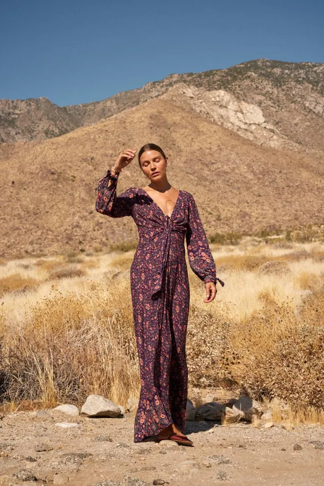 Dresses Shop Natalie Martin REESE DRESS Petite Fleur Aubergine