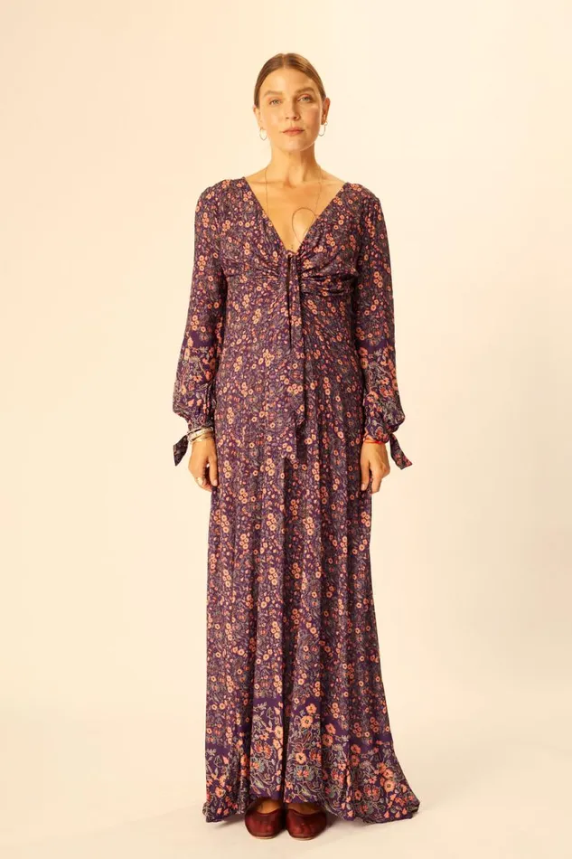 Dresses Shop Natalie Martin REESE DRESS Petite Fleur Aubergine