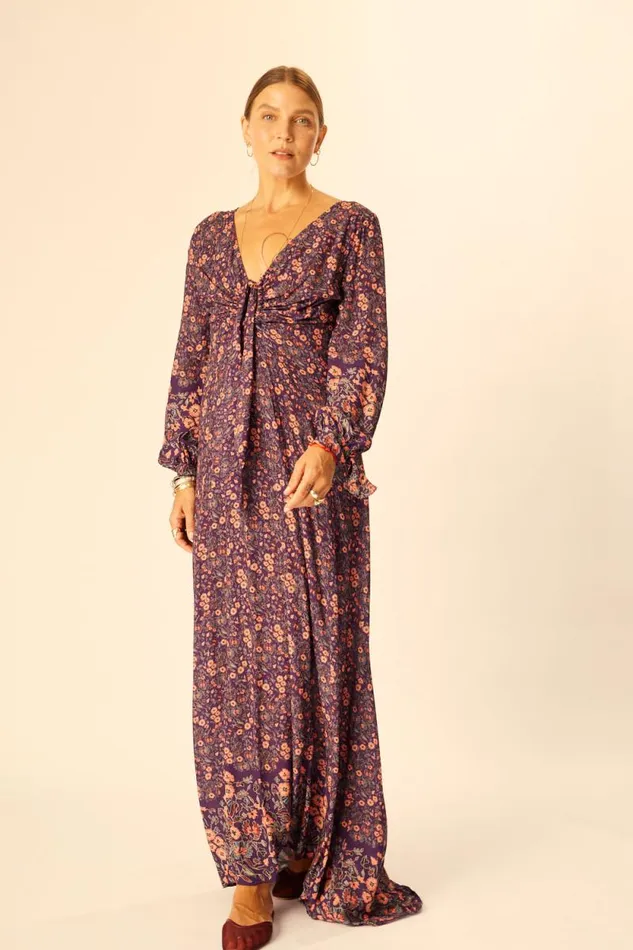 Dresses Shop Natalie Martin REESE DRESS Petite Fleur Aubergine