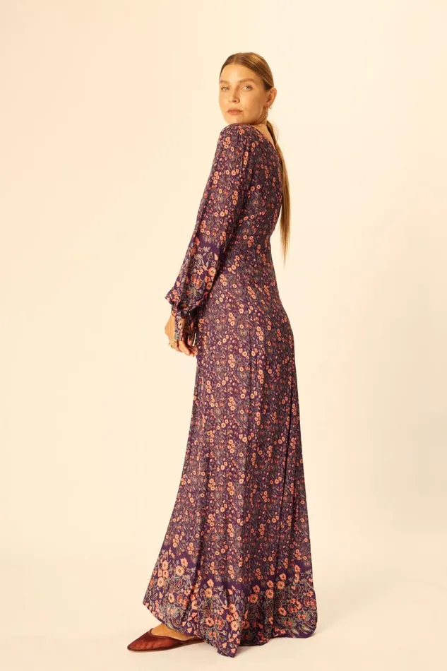 Dresses Shop Natalie Martin REESE DRESS Petite Fleur Aubergine