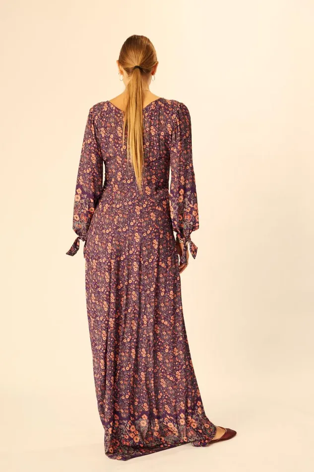 Dresses Shop Natalie Martin REESE DRESS Petite Fleur Aubergine