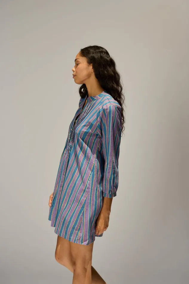 Dresses Shop Natalie Martin SAMMIE SHORT DRESS Batik Stripe Lavender